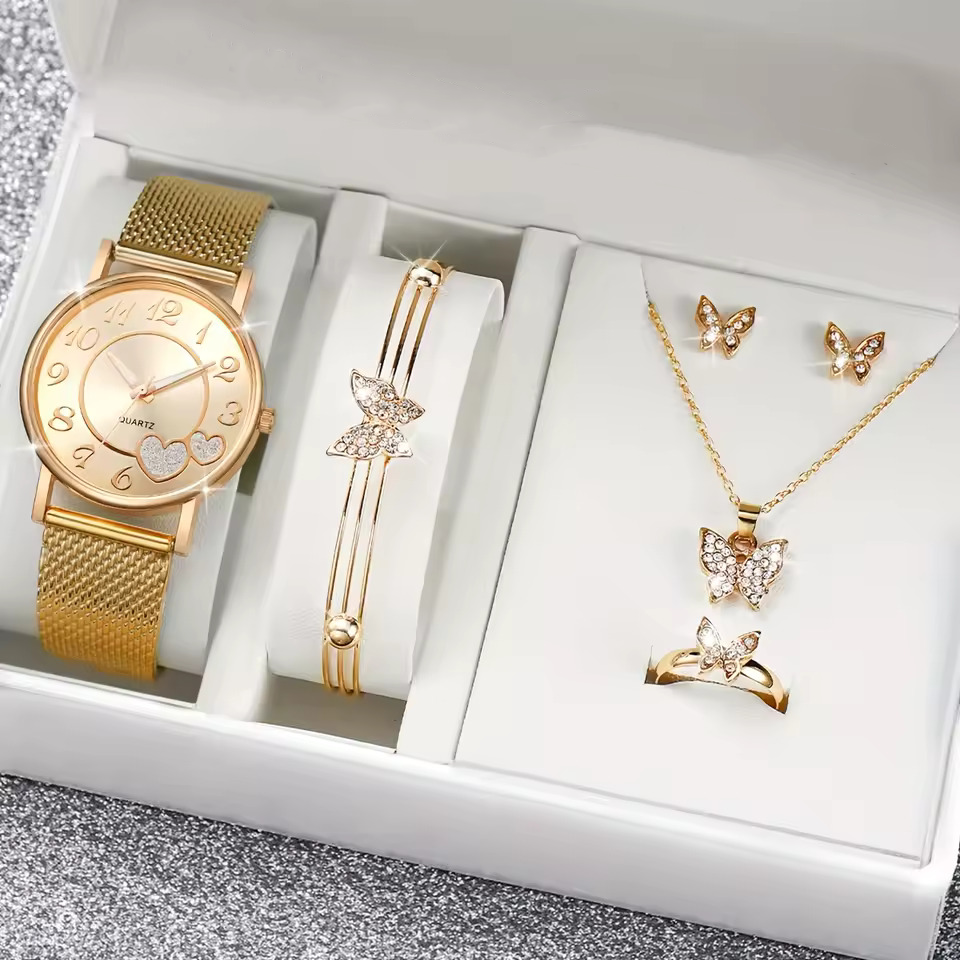 6PCS/Set Fashion Heart Women's Watch