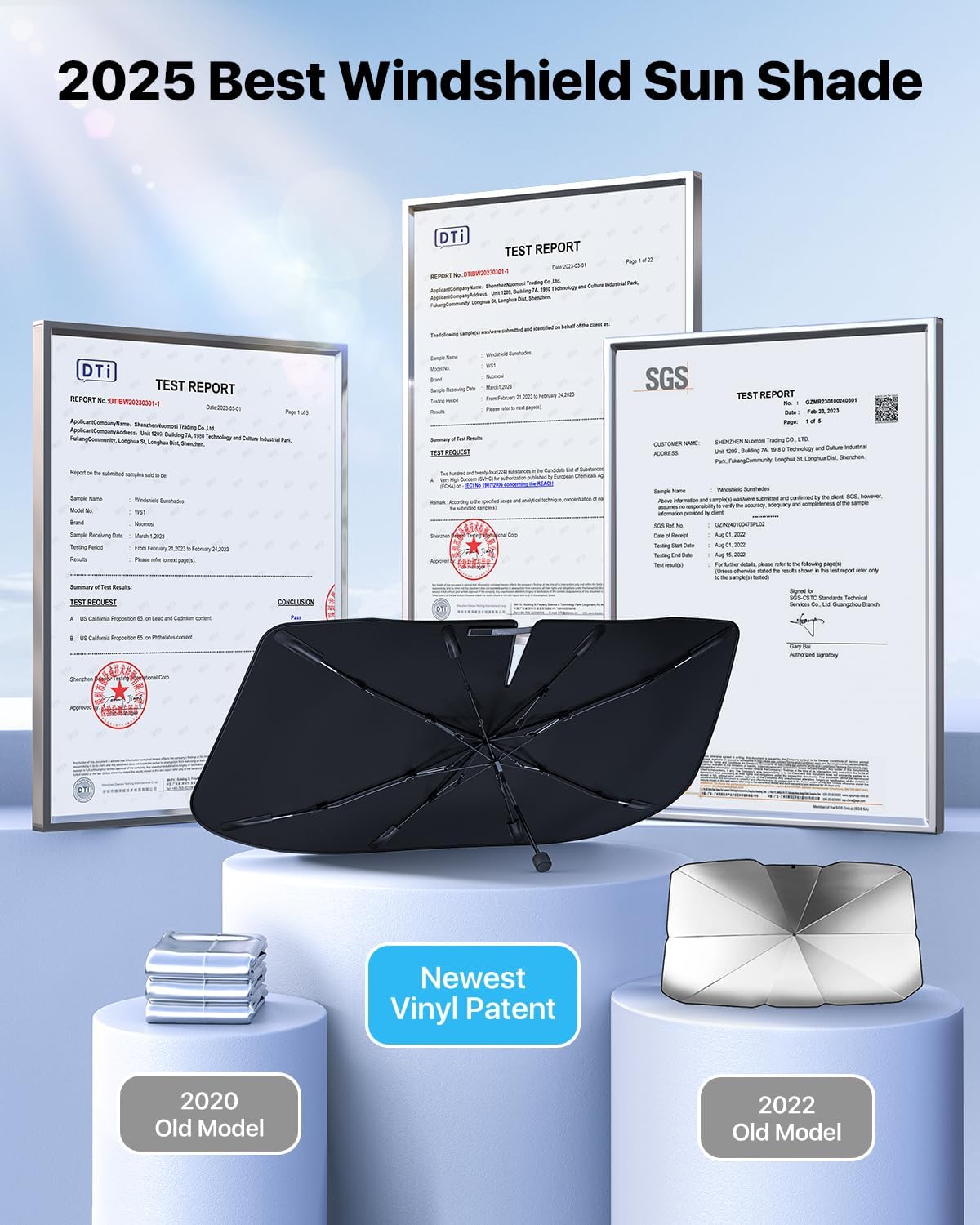 Windshield Sun Shade Umbrella | Protect Car from Sun Rays & Heat Damage | Keep Cool and Protect Interior