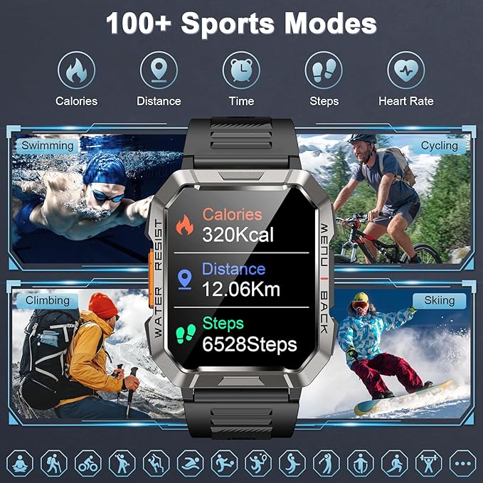 [SPECIAL OFFER] Ultimate Military Smart Watch for Men | Call, Fitness Tracking, 100 Days Battery, Flashlight & Compass