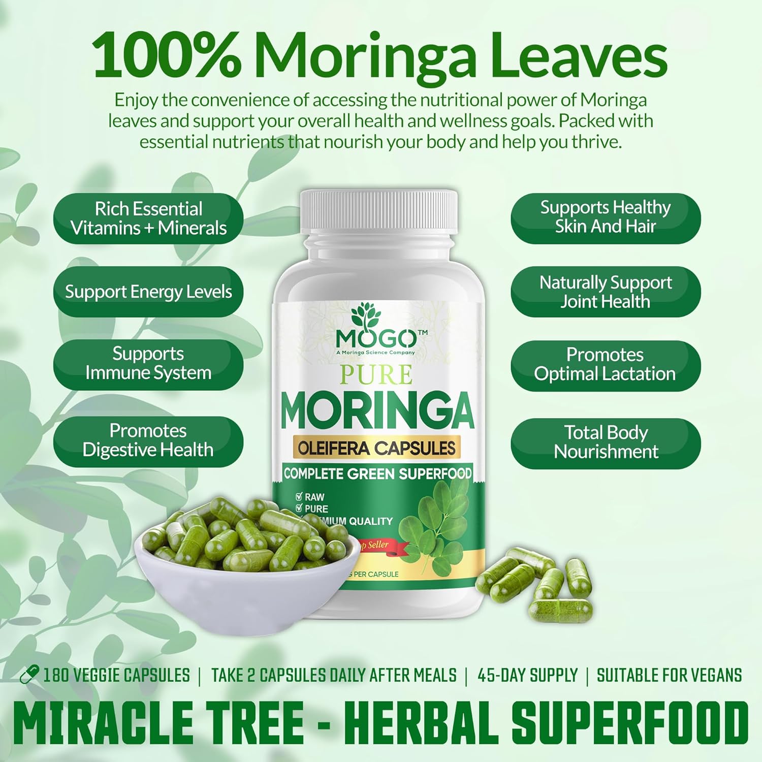 100% Organic Moringa Capsules! Unlock Nature’s Superpower