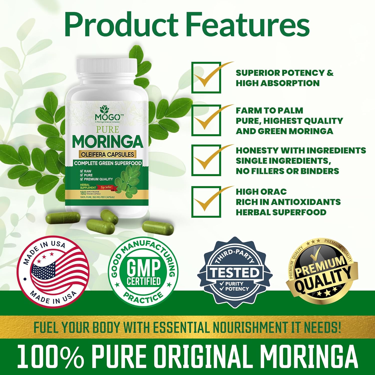 100% Organic Moringa Capsules! Unlock Nature’s Superpower